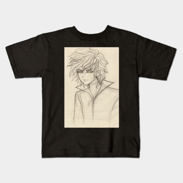 Sketch of a curly hair boy Kids T-Shirt by alien3287